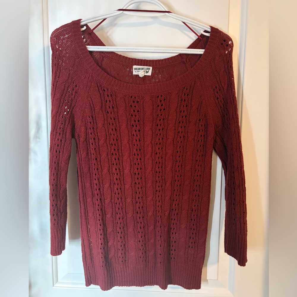 Selena Gomez Women's Burgundy Knit Sweater